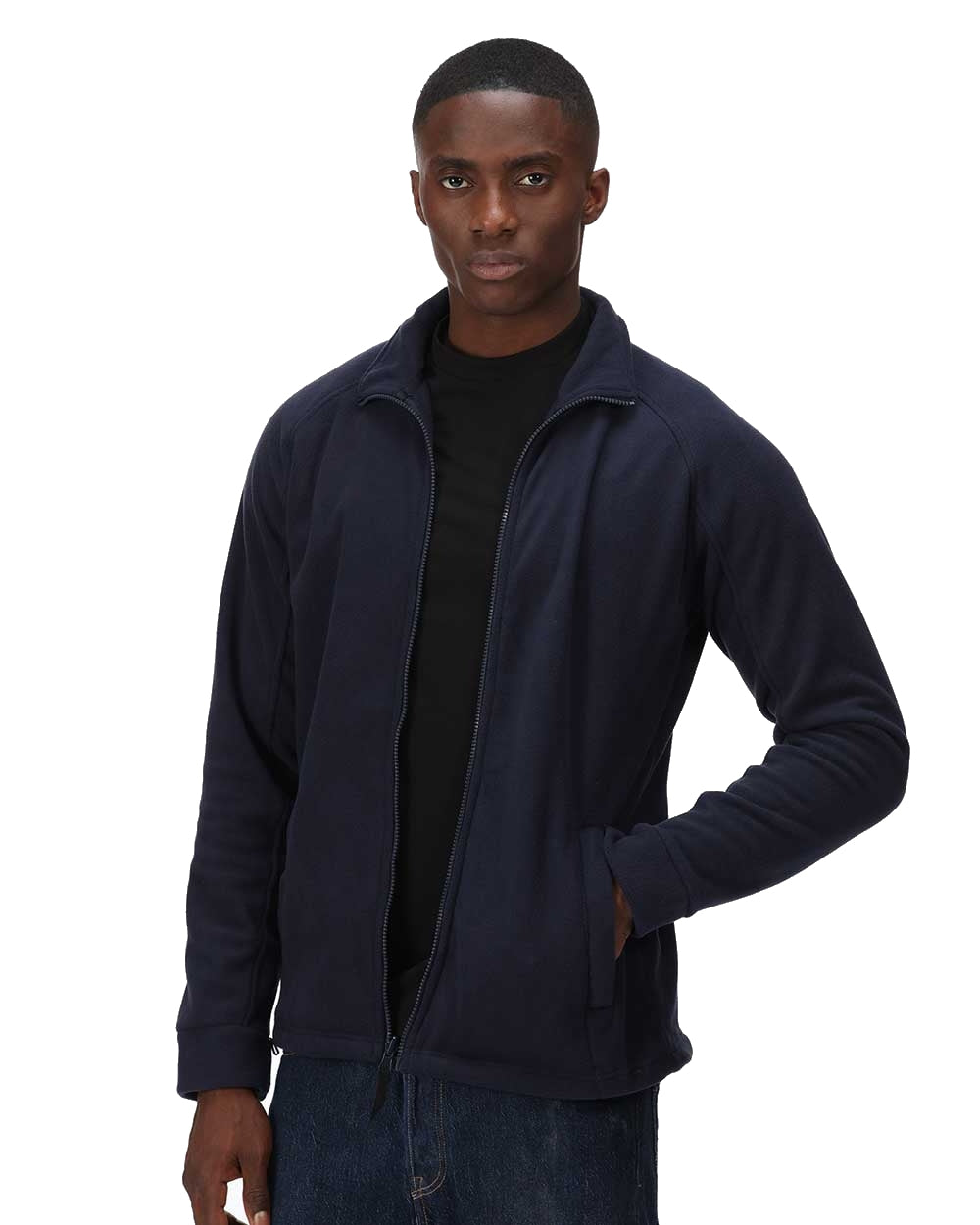 Dark Navy coloured Regatta Thor III Fleece on white background 