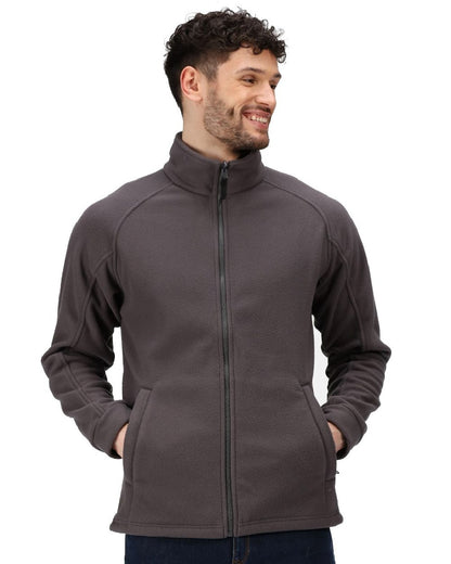 Seal Grey coloured Regatta Thor III Fleece on white background 