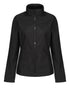 Black coloured Regatta Womens Ablaze Printable Softshell Jacket on white background 