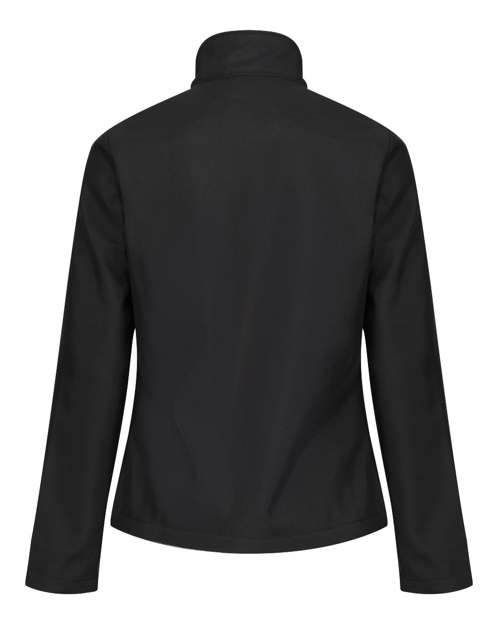 Black coloured Regatta Womens Ablaze Printable Softshell Jacket on white background 