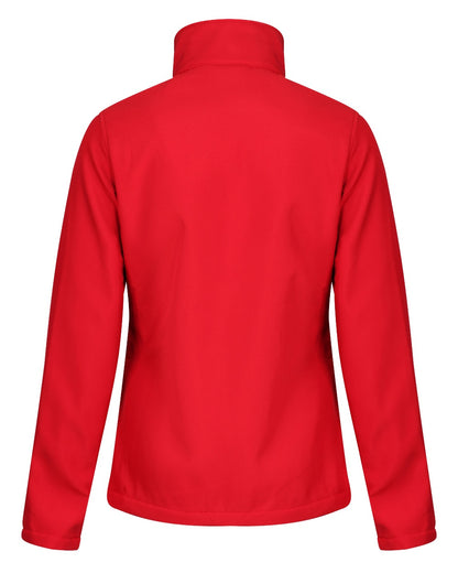 Classic Red Black coloured Regatta Womens Ablaze Printable Softshell Jacket on white background 
