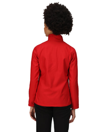 Classic Red Black coloured Regatta Womens Ablaze Printable Softshell Jacket on white background 