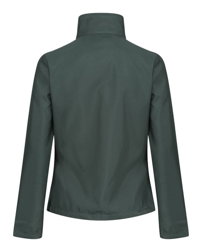 Dark Spruce Black coloured Regatta Womens Ablaze Printable Softshell Jacket on white background 