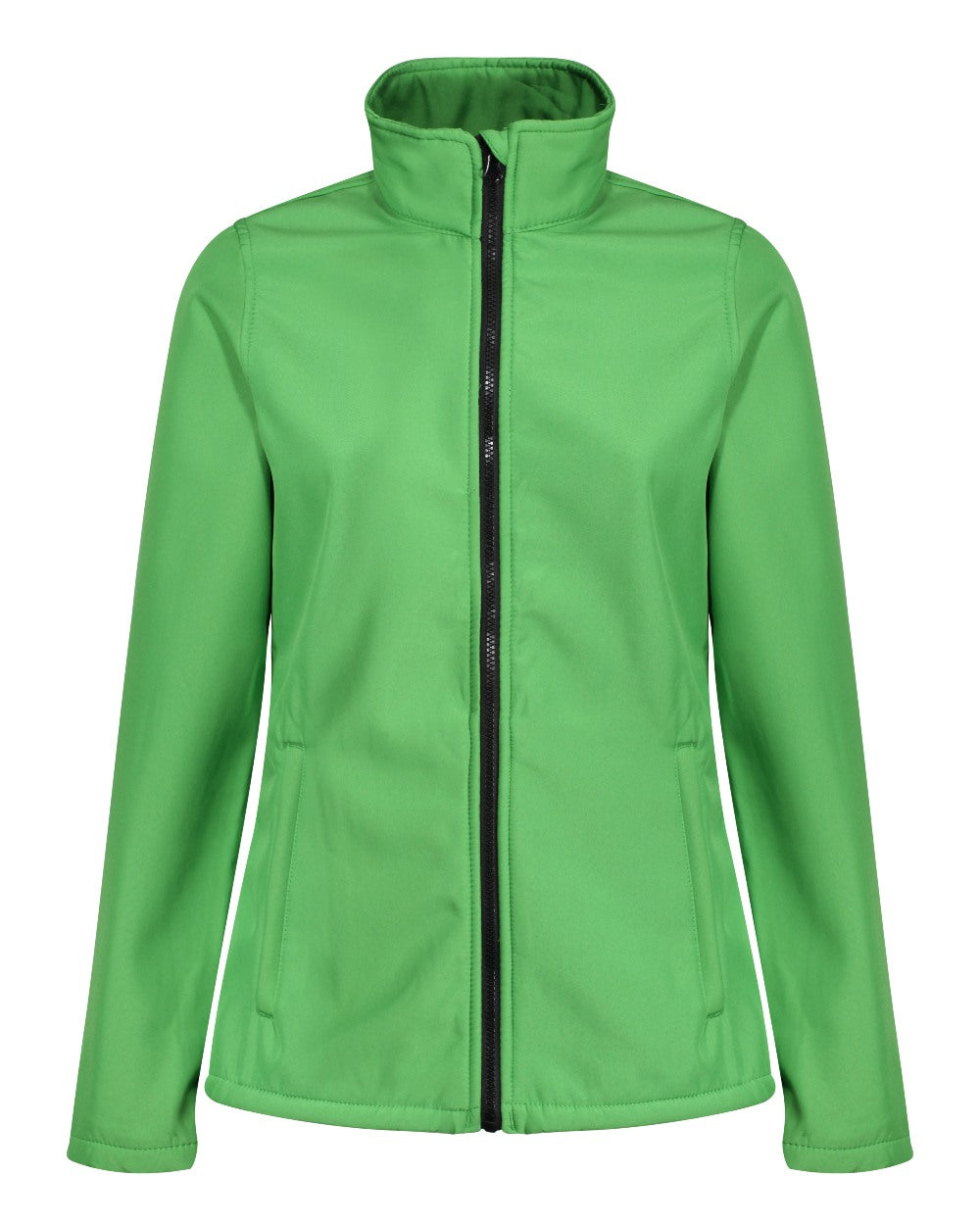 Extreme Green Black coloured Regatta Womens Ablaze Printable Softshell Jacket on white background 