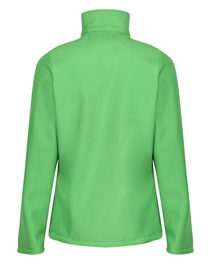 Extreme Green Black coloured Regatta Womens Ablaze Printable Softshell Jacket on white background 