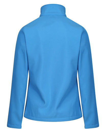 French Blue Navy coloured Regatta Womens Ablaze Printable Softshell Jacket on white background 