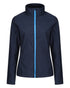 Navy French Blue coloured Regatta Womens Ablaze Printable Softshell Jacket on white background 