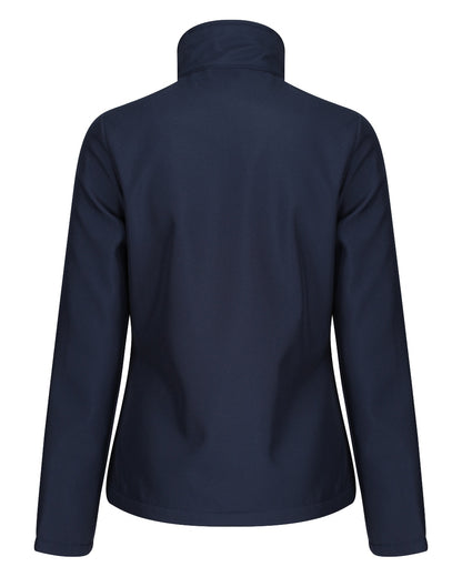 Navy French Blue coloured Regatta Womens Ablaze Printable Softshell Jacket on white background 