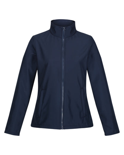 Navy coloured Regatta Womens Ablaze Printable Softshell Jacket on white background 