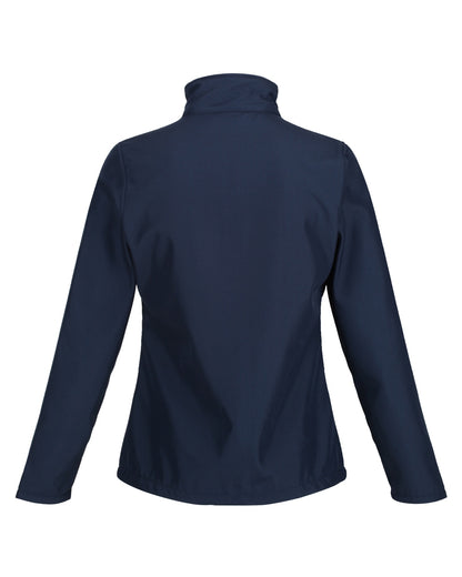Navy coloured Regatta Womens Ablaze Printable Softshell Jacket on white background 
