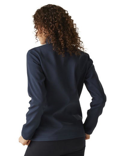 Navy coloured Regatta Womens Ablaze Printable Softshell Jacket on white background 