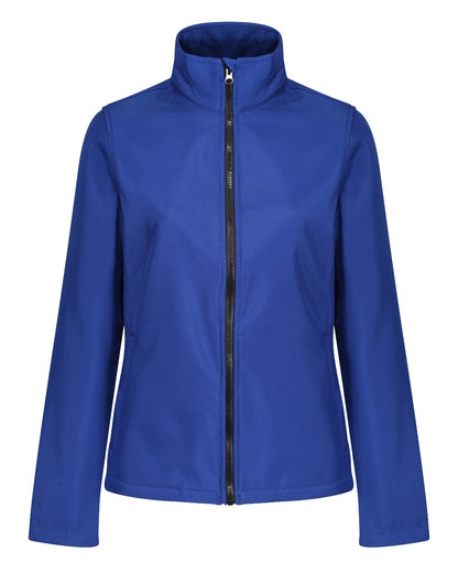 New Royal Black coloured Regatta Womens Ablaze Printable Softshell Jacket on white background 