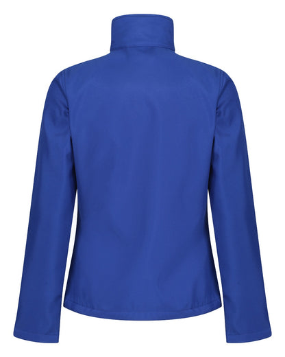 New Royal Black coloured Regatta Womens Ablaze Printable Softshell Jacket on white background 