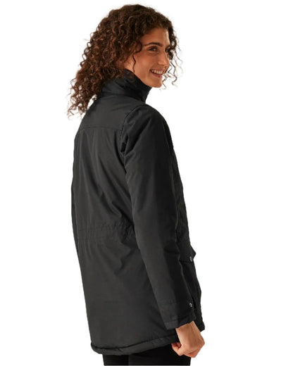 Black coloured Regatta Womens Darby III Insulated Parka Jacket on white background 