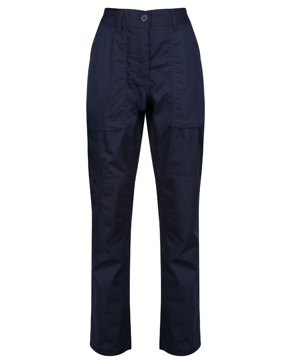 Navy coloured Regatta Womens New Action II Trousers on white background 