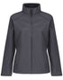 Seal Grey coloured Regatta Womens Uproar Softshell Jacket on white background 