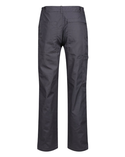 Dark Grey coloured Regatta Mens Multi Pocket Action Trousers Short Leg on white background 