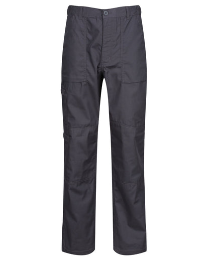 Dark Grey coloured Regatta Mens Multi Pocket Action Trousers Short Leg on white background 
