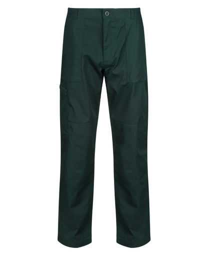 Green coloured Regatta Mens Multi Pocket Action Trousers Short Leg on white background 