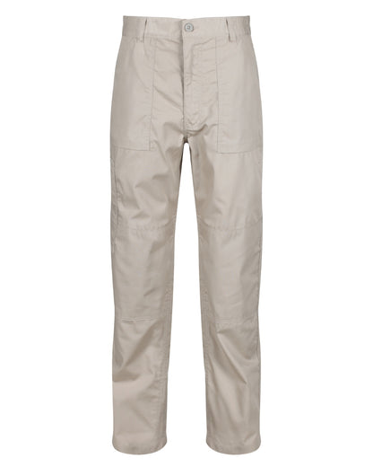 Lichen coloured Regatta Mens Multi Pocket Action Trousers Short Leg on white background 