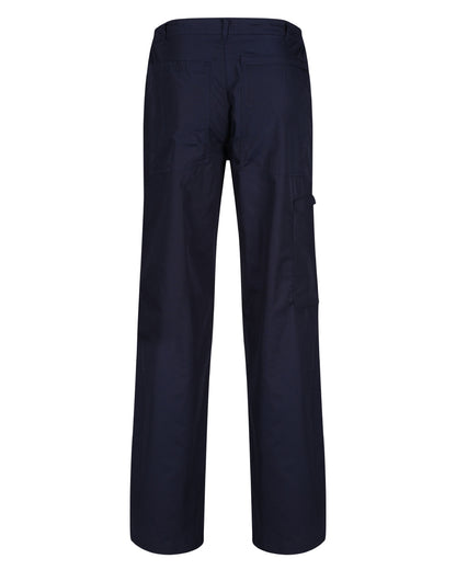 Navy coloured Regatta Mens Multi Pocket Action Trousers Short Leg on white background 