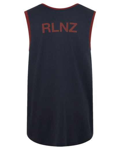 Navy Multi coloured Ridgeline Backslider Singlet Top on white background 