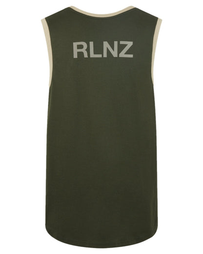 Olive Multi coloured Ridgeline Backslider Singlet Top on white background 