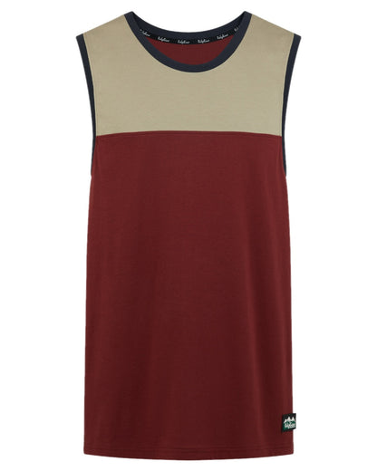 Rhubarb Multi coloured Ridgeline Backslider Singlet Top on white background 