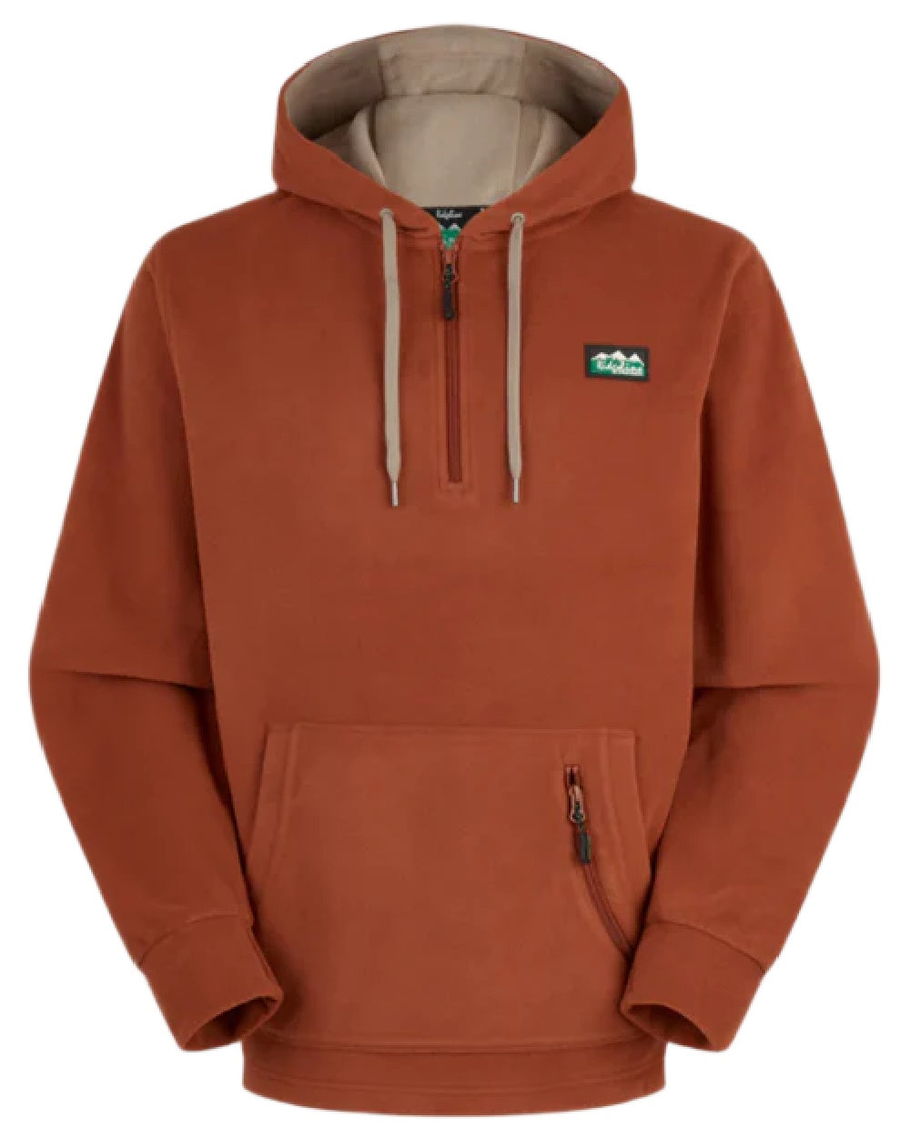 Russet Coloured Ridgeline Ballistic Hooded Fleece on white background 