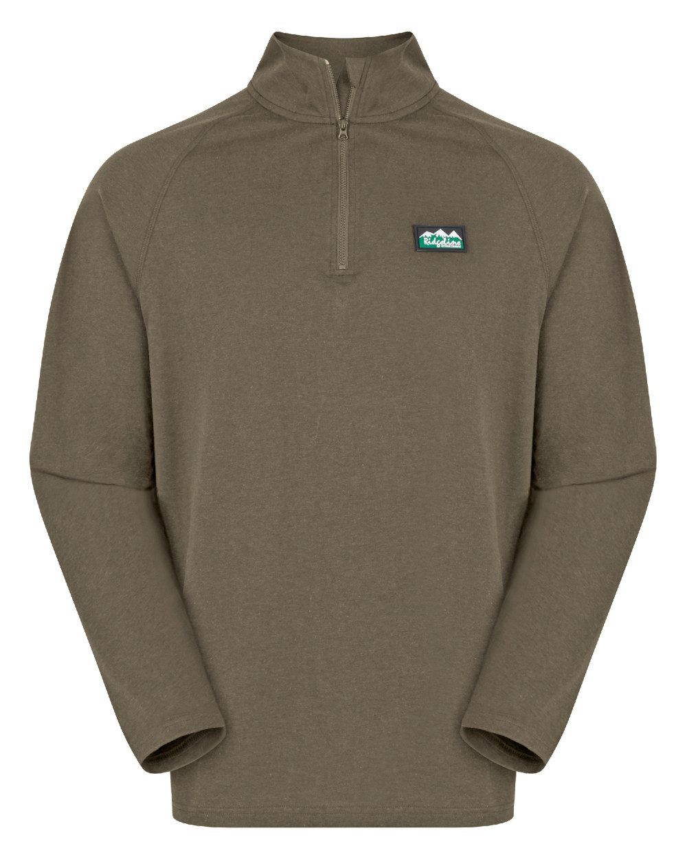 Light Bark Marl Coloured Ridgeline Baseline Pull On Zip Top on white background