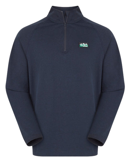 Navy Marl Coloured Ridgeline Baseline Pull On Zip Top on white background 