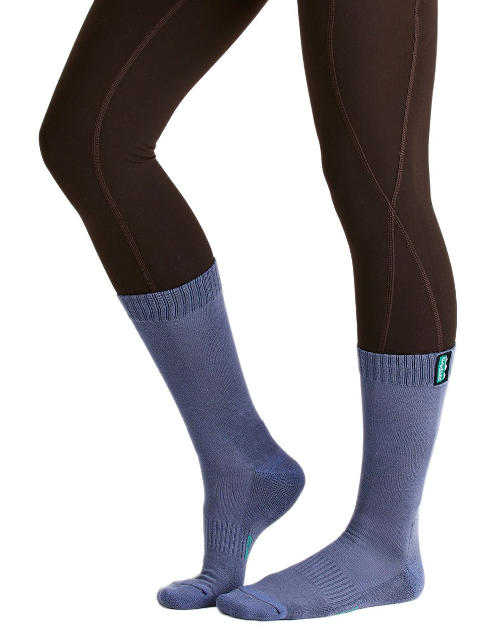 Navy Multi Coloured Ridgeline Cotton Work Socks Mid Length On A White Background 