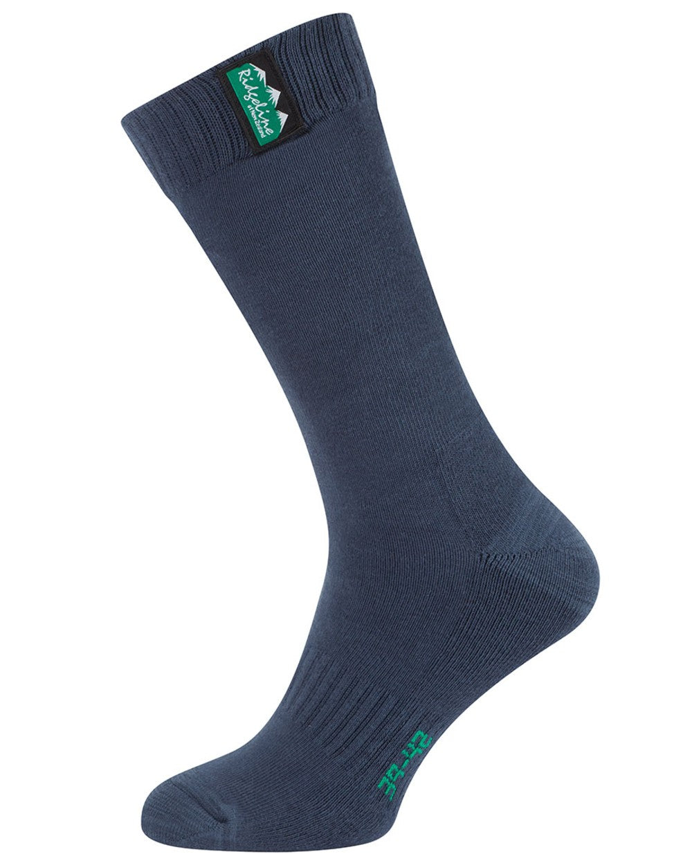 Navy Multi Coloured Ridgeline Cotton Work Socks Mid Length On A White Background 