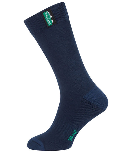 Navy Multi Coloured Ridgeline Cotton Work Socks Mid Length On A White Background 