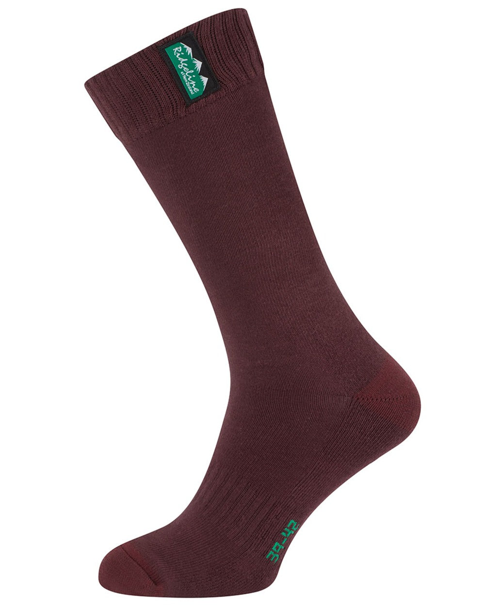 Oxblood Multi Coloured Ridgeline Cotton Work Socks Mid Length On A White Background 