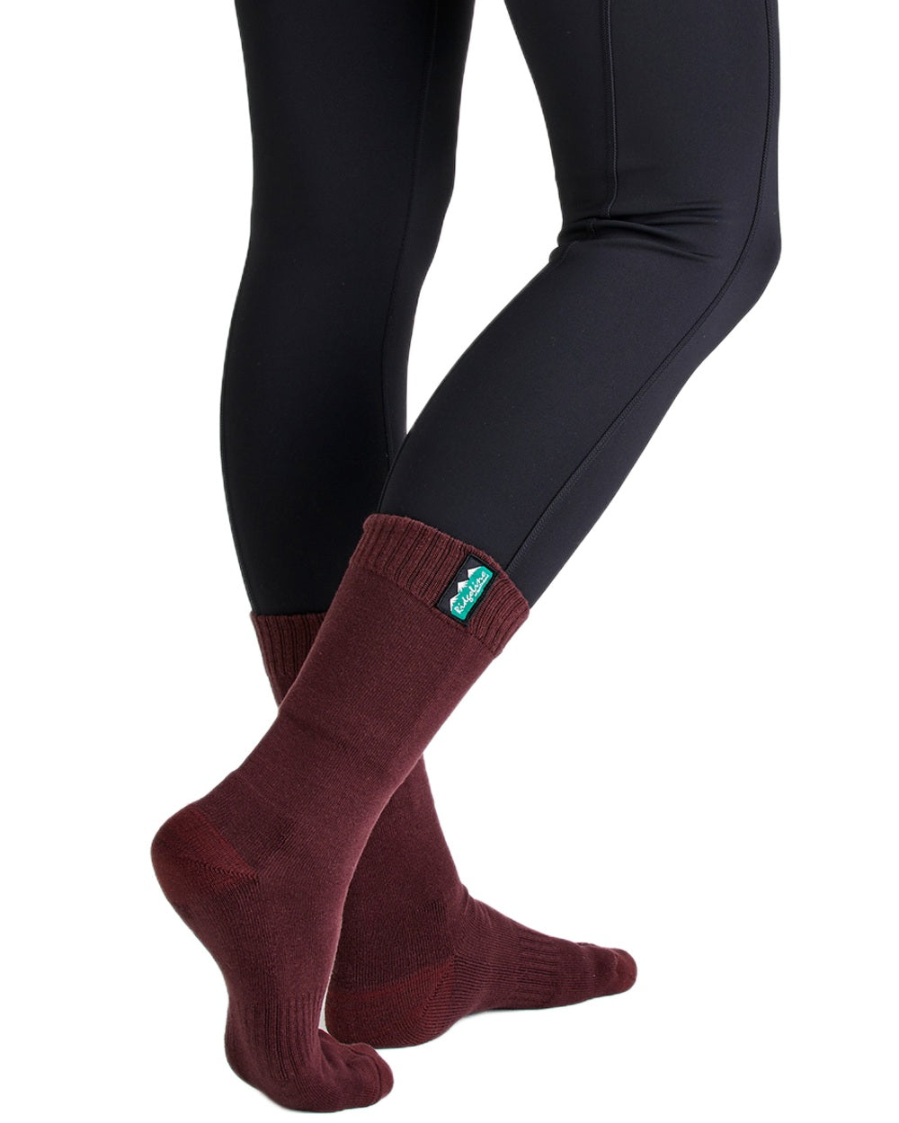 Oxblood Multi Coloured Ridgeline Cotton Work Socks Mid Length On A White Background 
