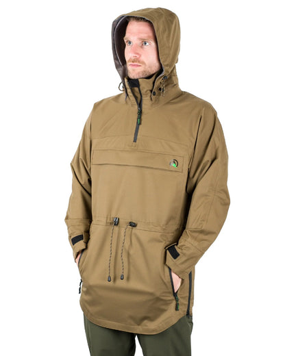 Heather Brown coloured Ridgeline Evolution Waterproof Smock on white background 