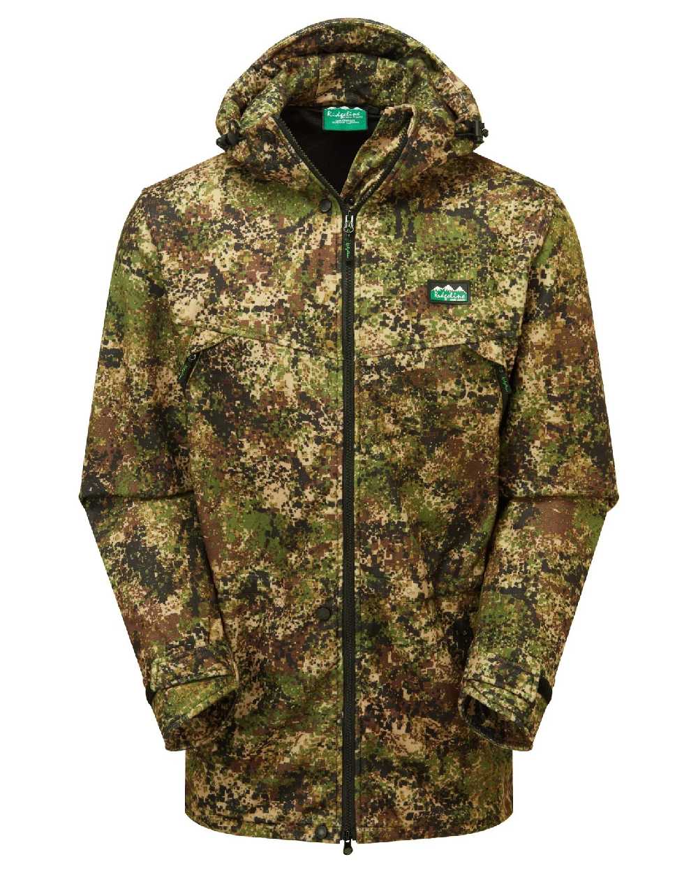 Dirt Camo Ridgeline Grizzly III Jacket on white background 