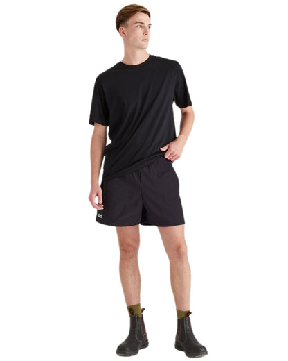 Black Coloured Ridgeline Hose Down Shorts on white background 