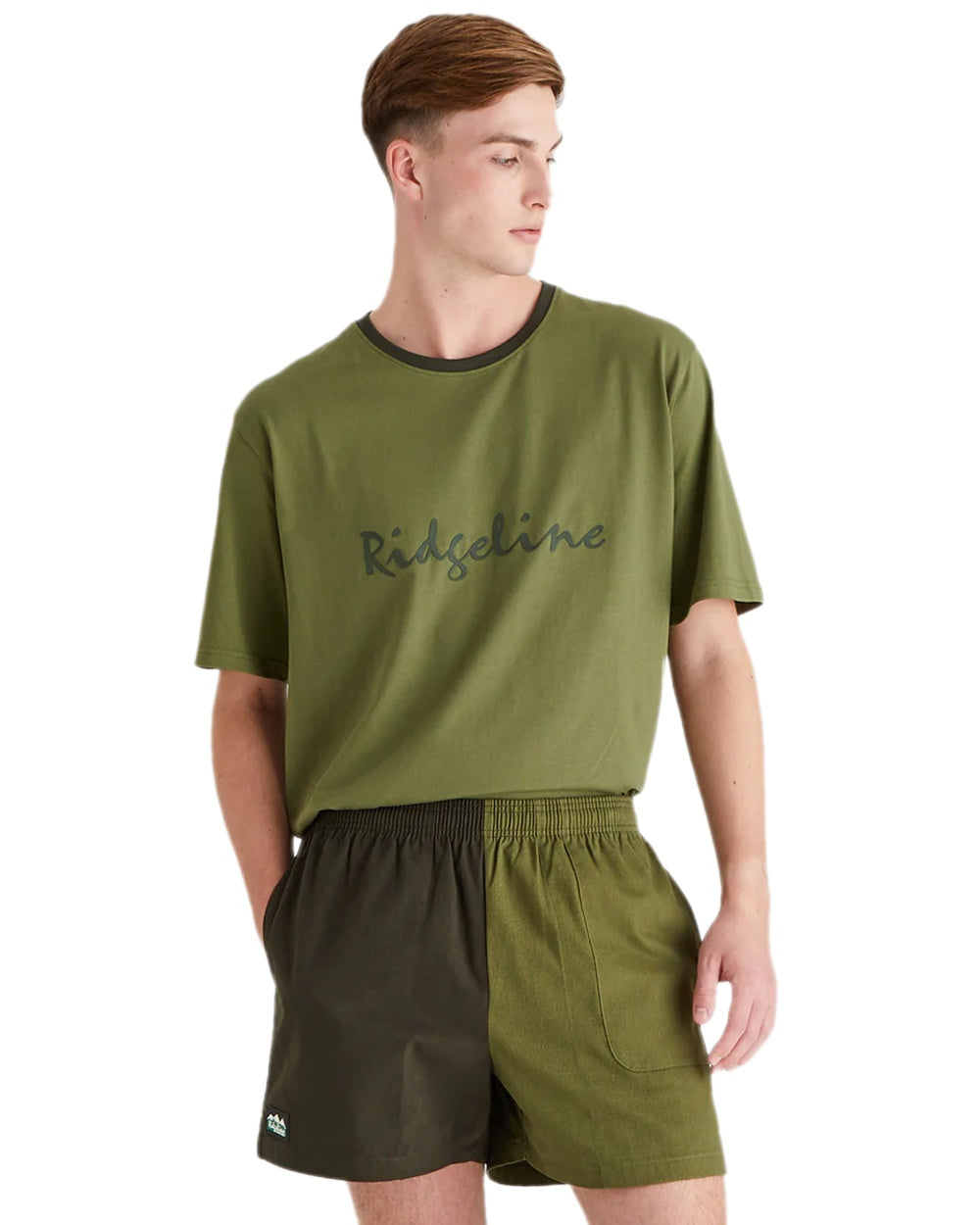 Deep Forest Fern Green Coloured Ridgeline Hose Down Shorts on white background 