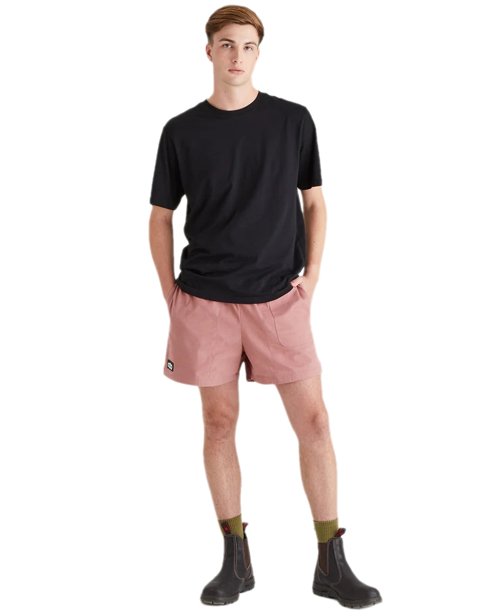 Dusky Pink Coloured Ridgeline Hose Down Shorts on white background 