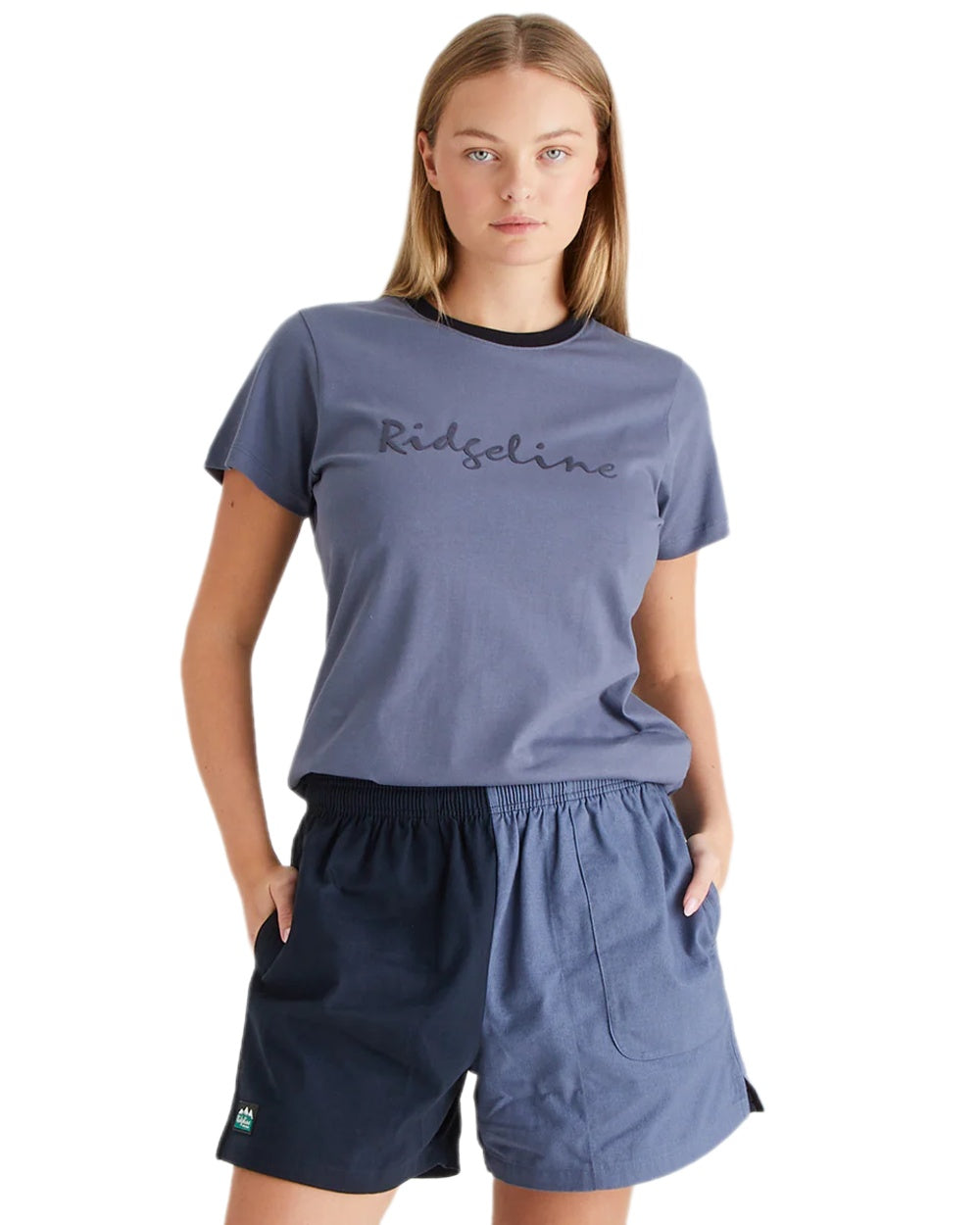 Navy Storm Coloured Ridgeline Hose Down Shorts on white background 