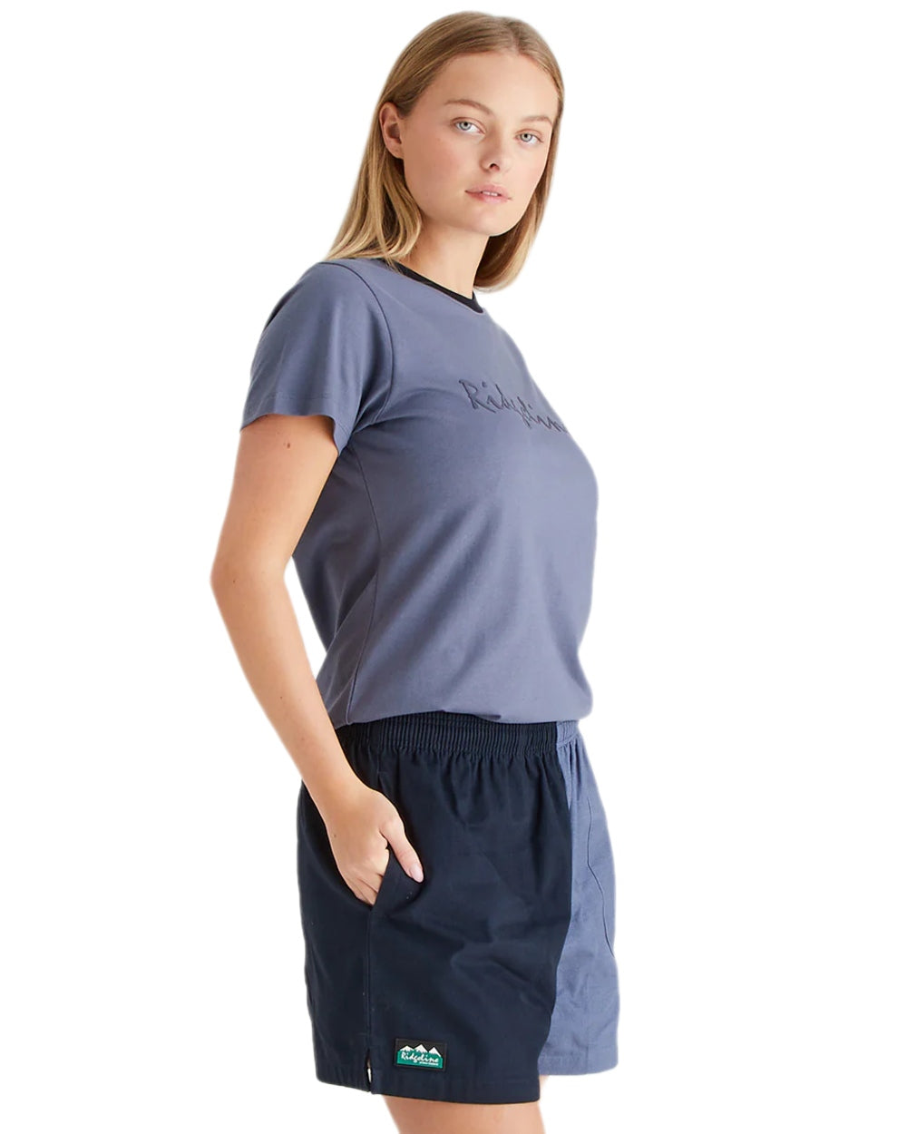 Navy Storm Coloured Ridgeline Hose Down Shorts on white background 