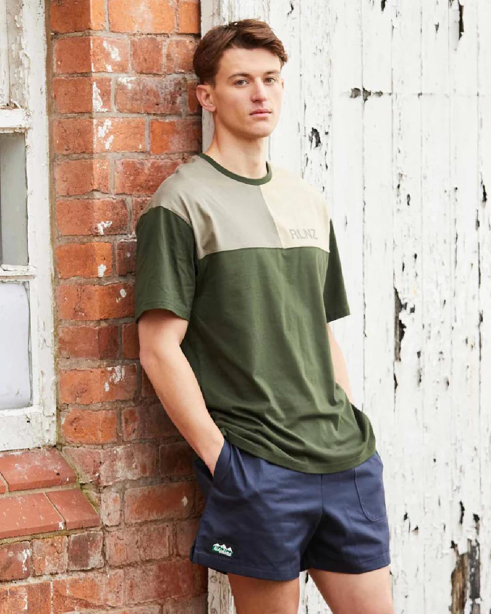 Navy Coloured Ridgeline Hose Down Shorts on outdoor background 