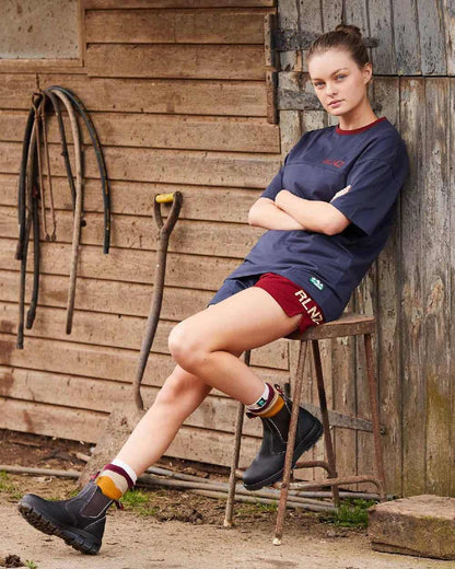 Navy coloured Ridgeline Hose Down T-Shirt on white background 