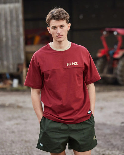 Rhubarb coloured Ridgeline Hose Down T-Shirt on street background 