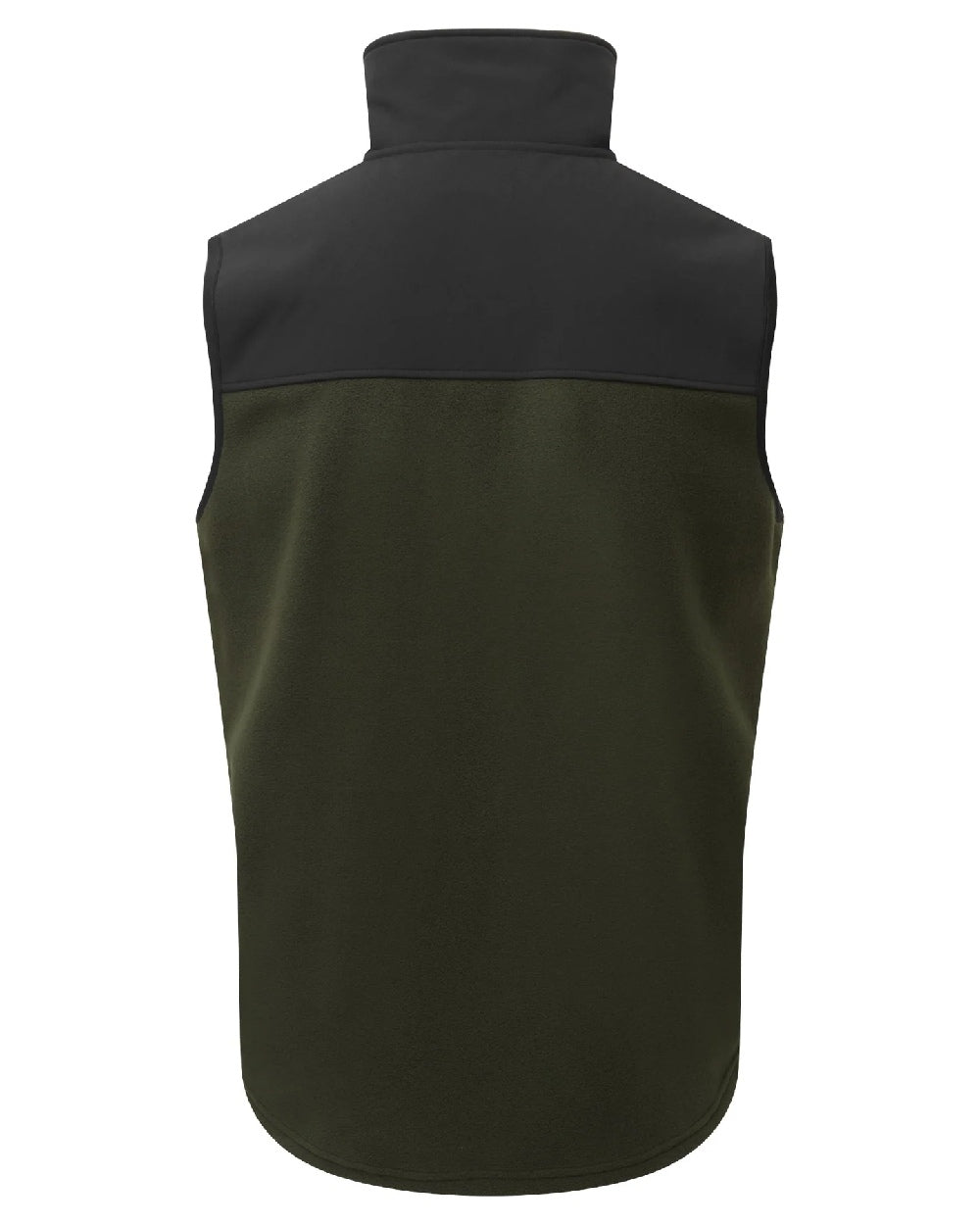 Olive coloured Ridgeline Hybrid Fleece Vest on white background 