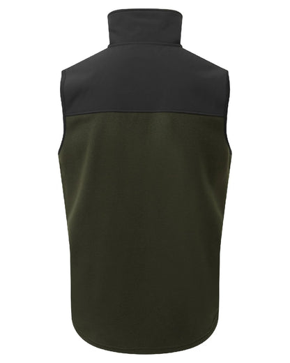 Olive coloured Ridgeline Hybrid Fleece Vest on white background 