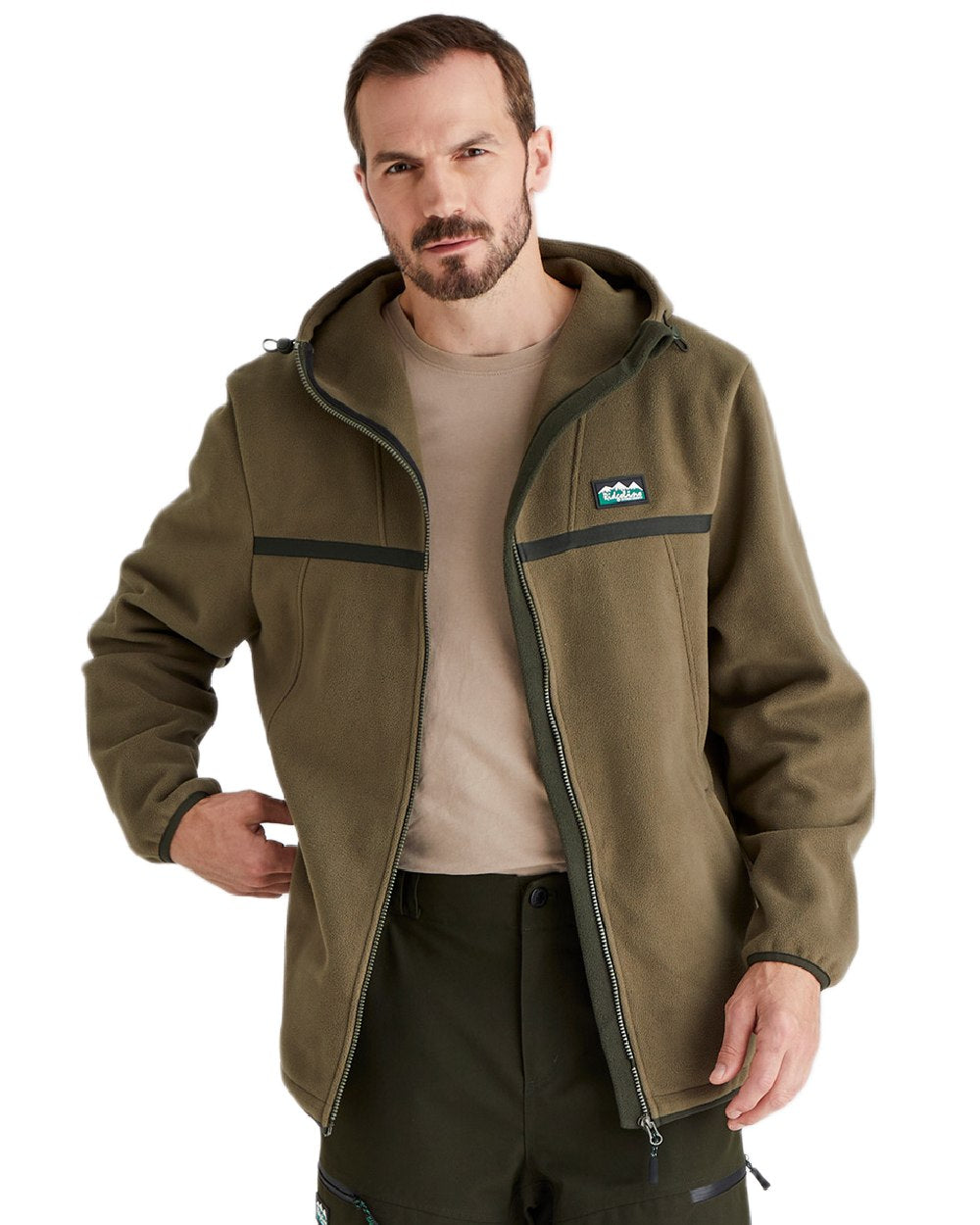 Ivy Green Coloured Ridgeline Kodiak Fleece Jacket on white background 