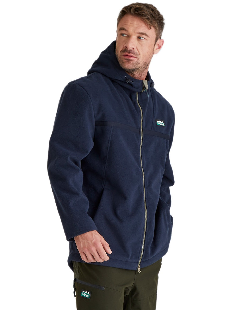 Navy Coloured Ridgeline Kodiak Fleece Jacket on white background 